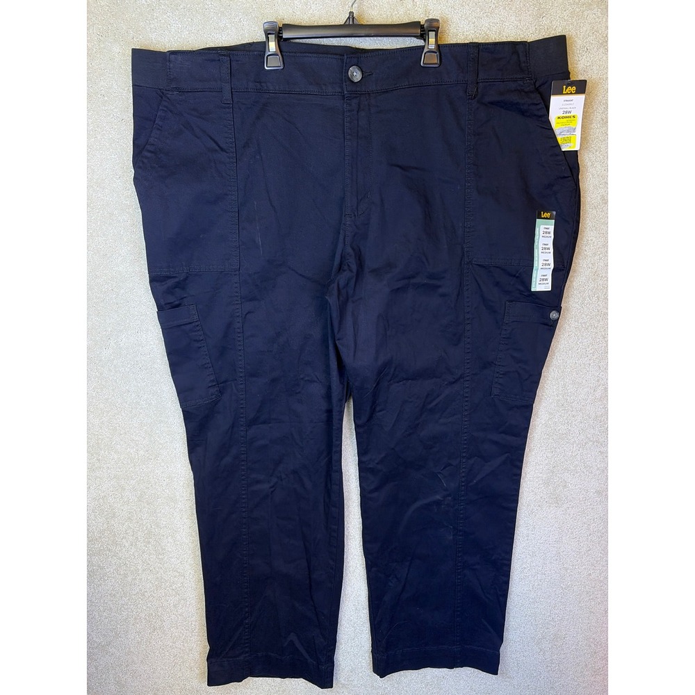 Lee Cargo Pants Women 28W (Measures 50x30) Black Straight Leg Utility 112343917